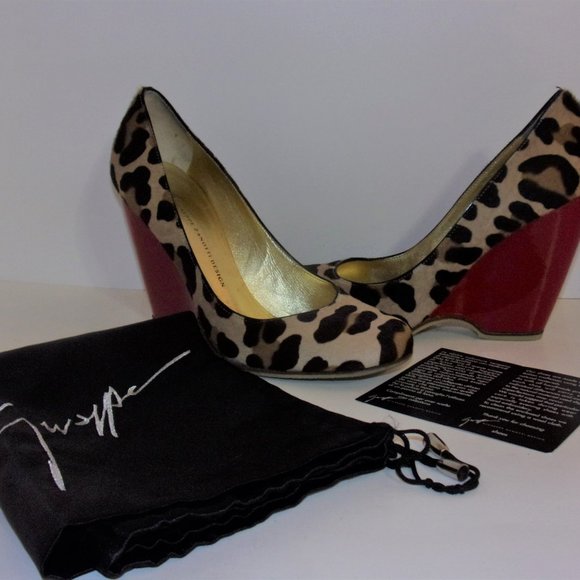 Giuseppe Zanotti Shoes - SOLD!!! Giuseppe  Zanotti Leopard Shoes 4" Red Wedge Heel
